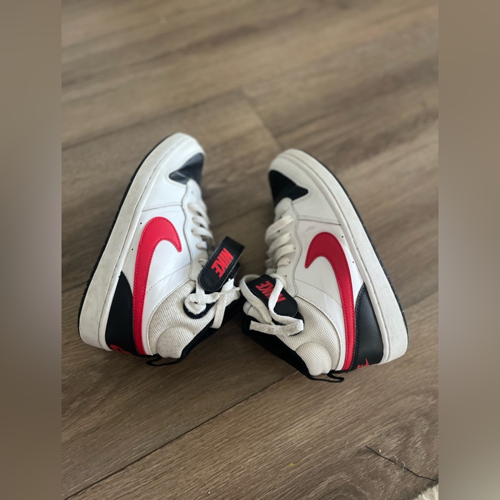Nike Court Borough Mid CD7782-110 Boys Casual Shoes (White/University RED-Black) - Picture 4 of 9